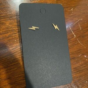 Gold Lightning Bolt Earrings
